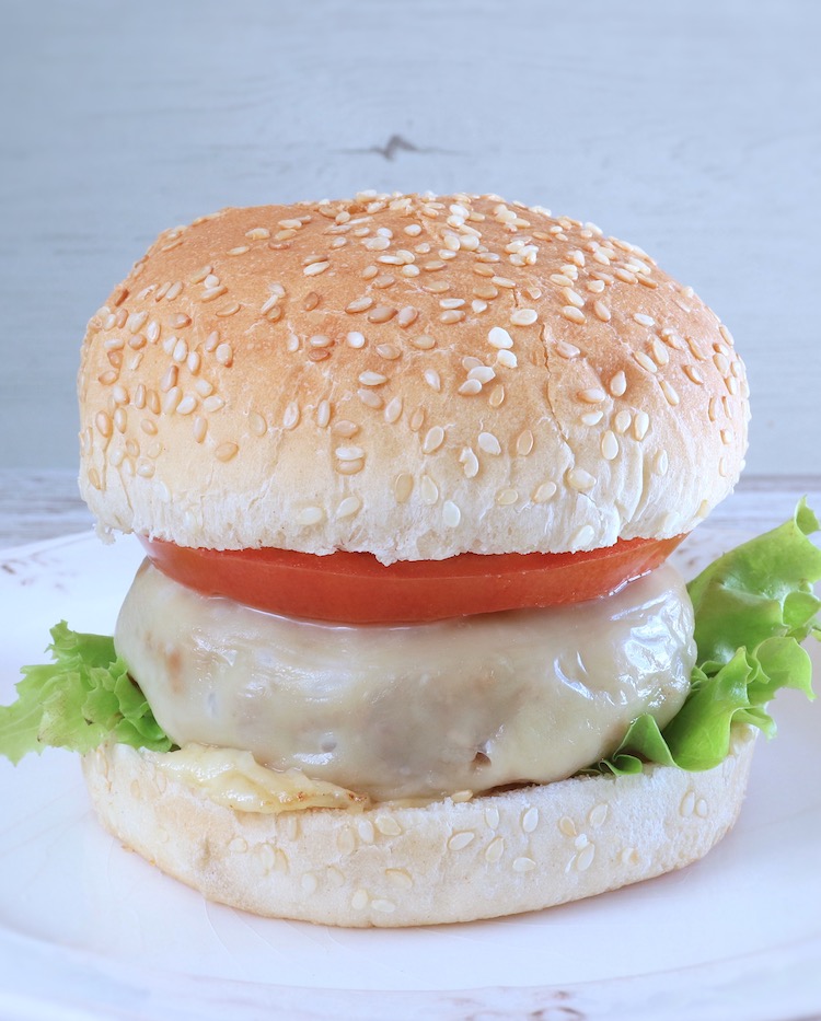 Homemade cheeseburger on a plate