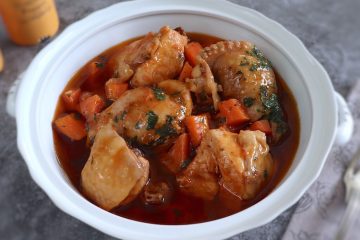 Chicken stew on a tureen