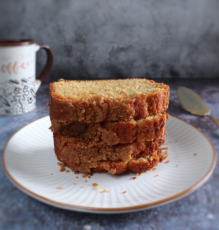 Rosemary cake slices on a plate