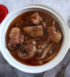 Chicken stew with red wine and rosemary