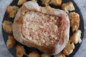 Stuffed bread on a table