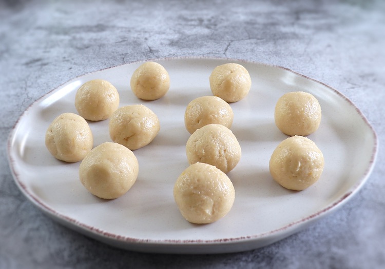 Lemon dough balls on a plate