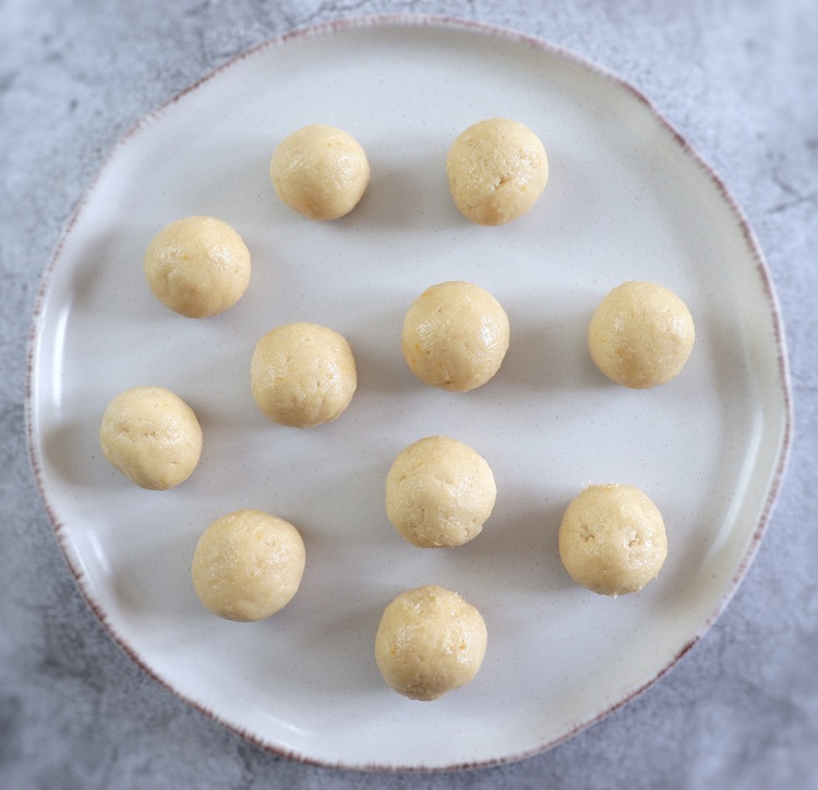 Lemon dough balls on a plate