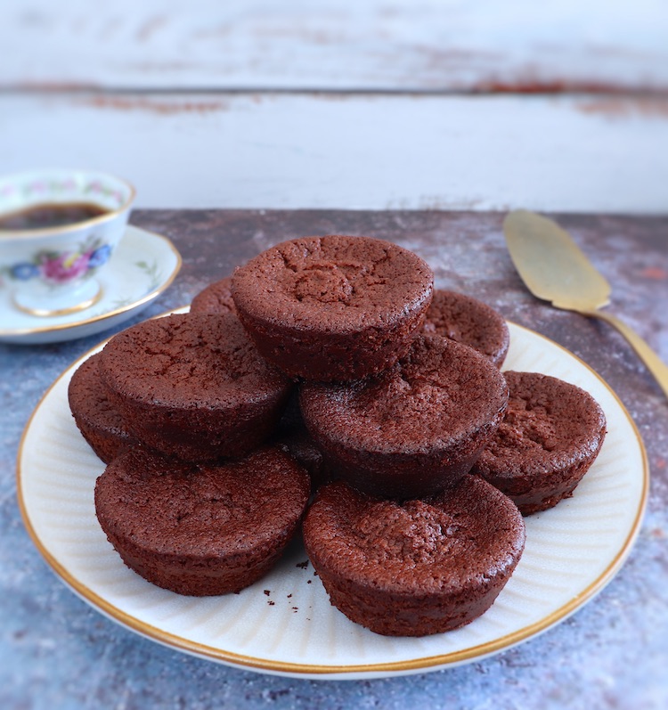 Cocoa strawberry muffins on a plate