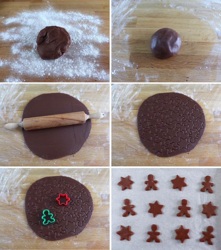 Biscoitos de Natal de chocolate passos