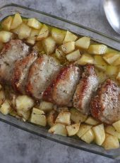 Easy roasted pork loin with potatoes