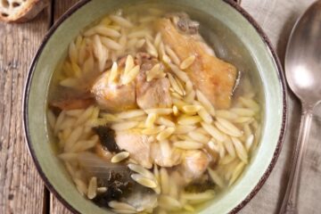 Portuguese Chicken Soup in a soup bowl