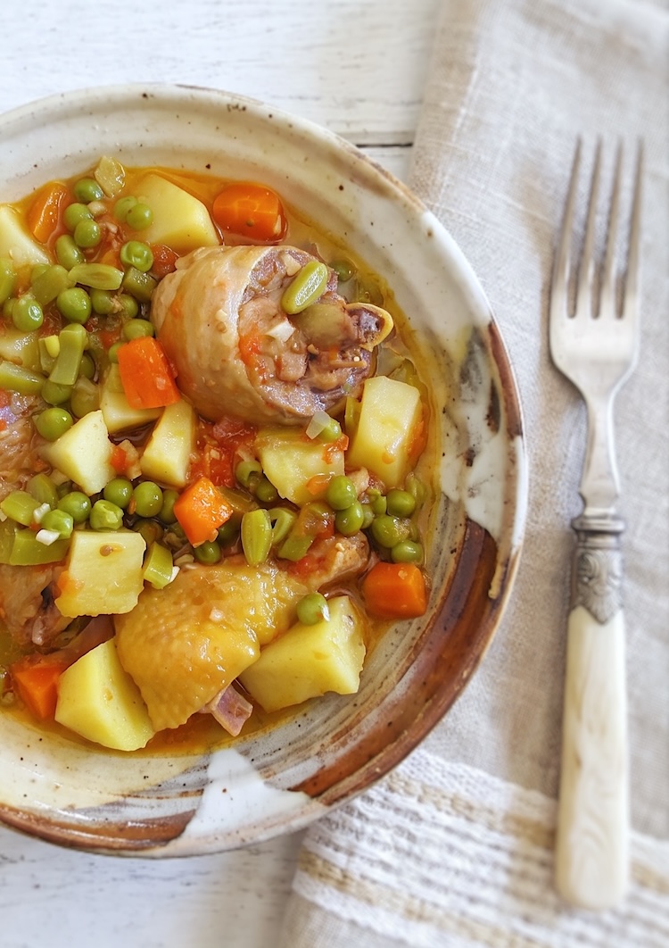 Portuguese Chicken Jardineira on a plate