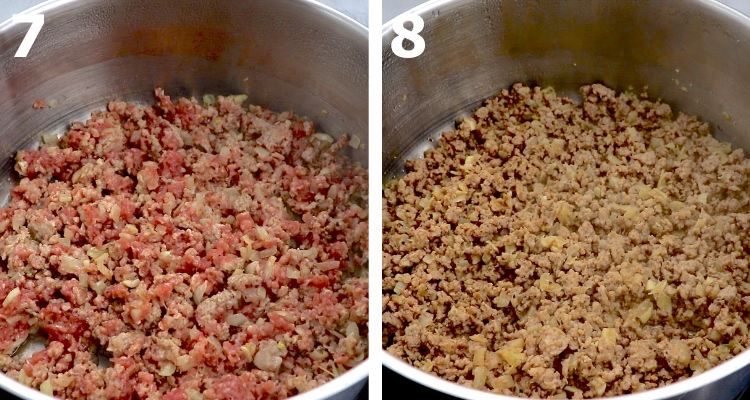 Ground Meat, Potatoes and Eggs step 7 and 8