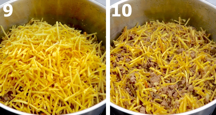 Ground Meat, Potatoes and Eggs step 9 and 10