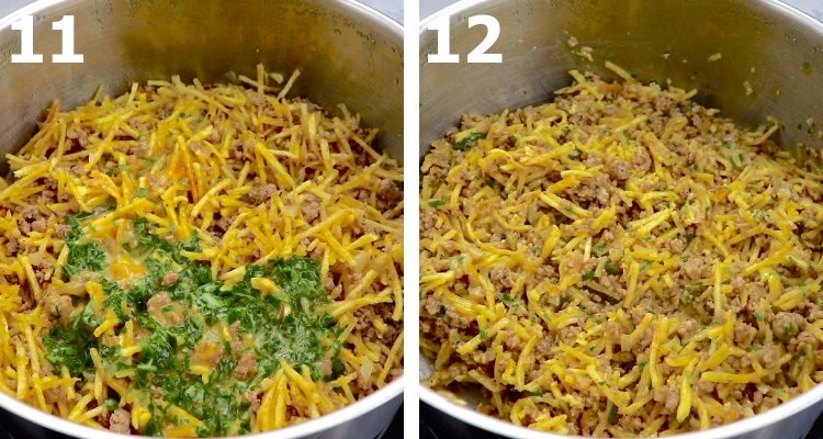 Ground Meat, Potatoes and Eggs step 11 and 12