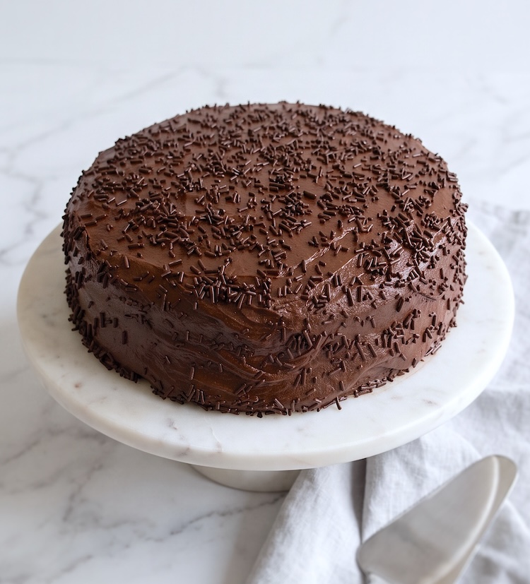 Brigadeiro Cake on a plate