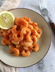 Easy Air Fryer Shrimp on a plate